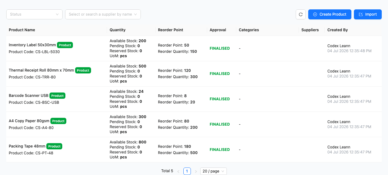 TREX Grow product records available in the Free plan